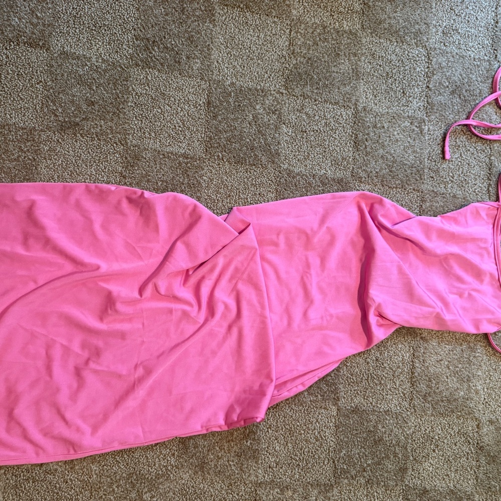 Pink Tie Back Maxi Dress